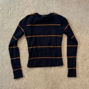 brandy melville long sleeve navy striped shirt